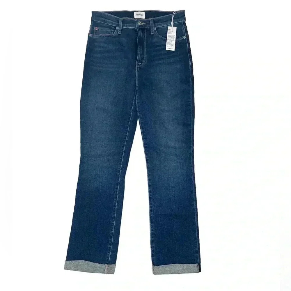 Hudson Mortal Blair High-Rise Crop Denim Straight-Leg Jeans sz 26
